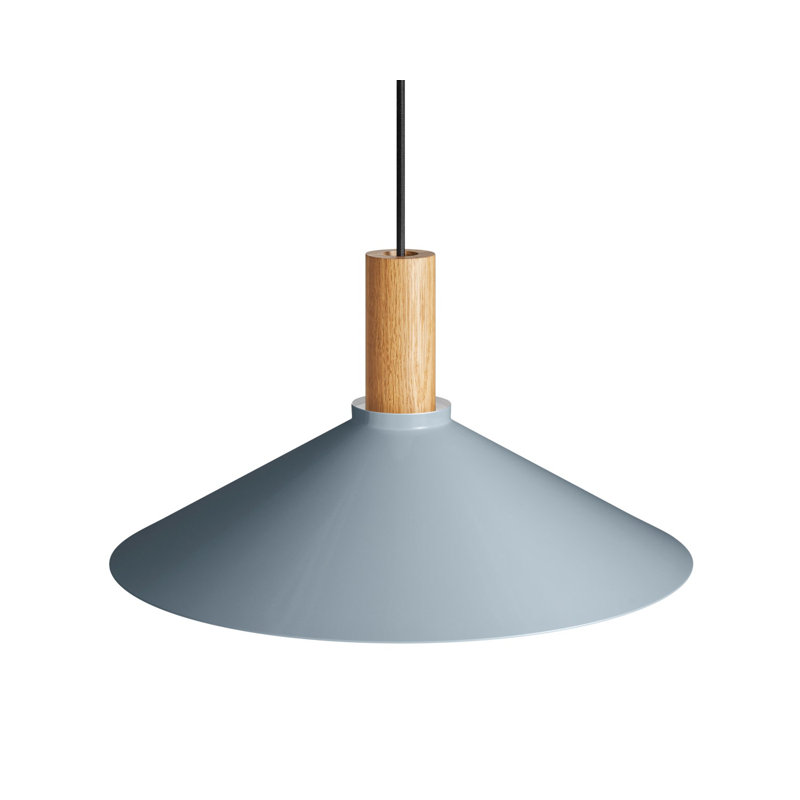 Emblem 1 - Light Pendant, 9" H x 18" W x 18" D, White Oak, Gray Blue