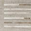 Tapis rayé fabriqué à la main Giselle en gris / blanc / brun-731228087