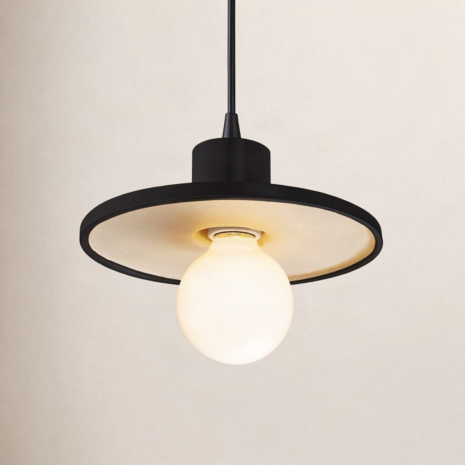 Marlena Dimmable Single Light Pendant, Matte Black/Champagne Gold, Matte Black