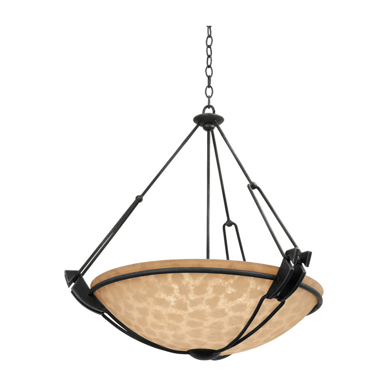 Grande 35-in 6 Light Socket Tortoise Shell Chandelier
