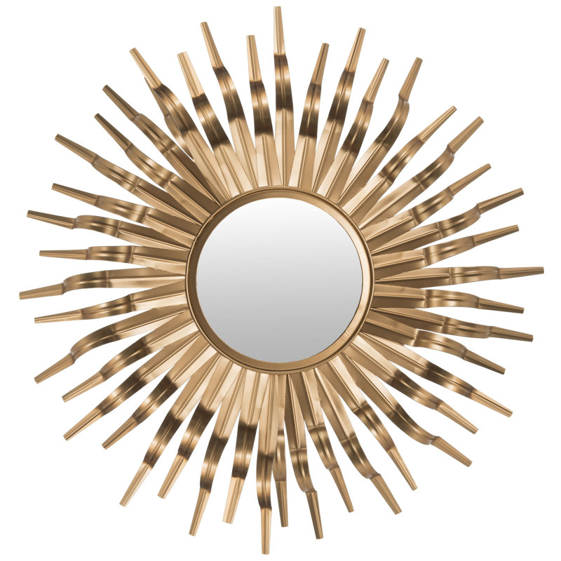 Wald Metal Flat Wall Mirror, Gold