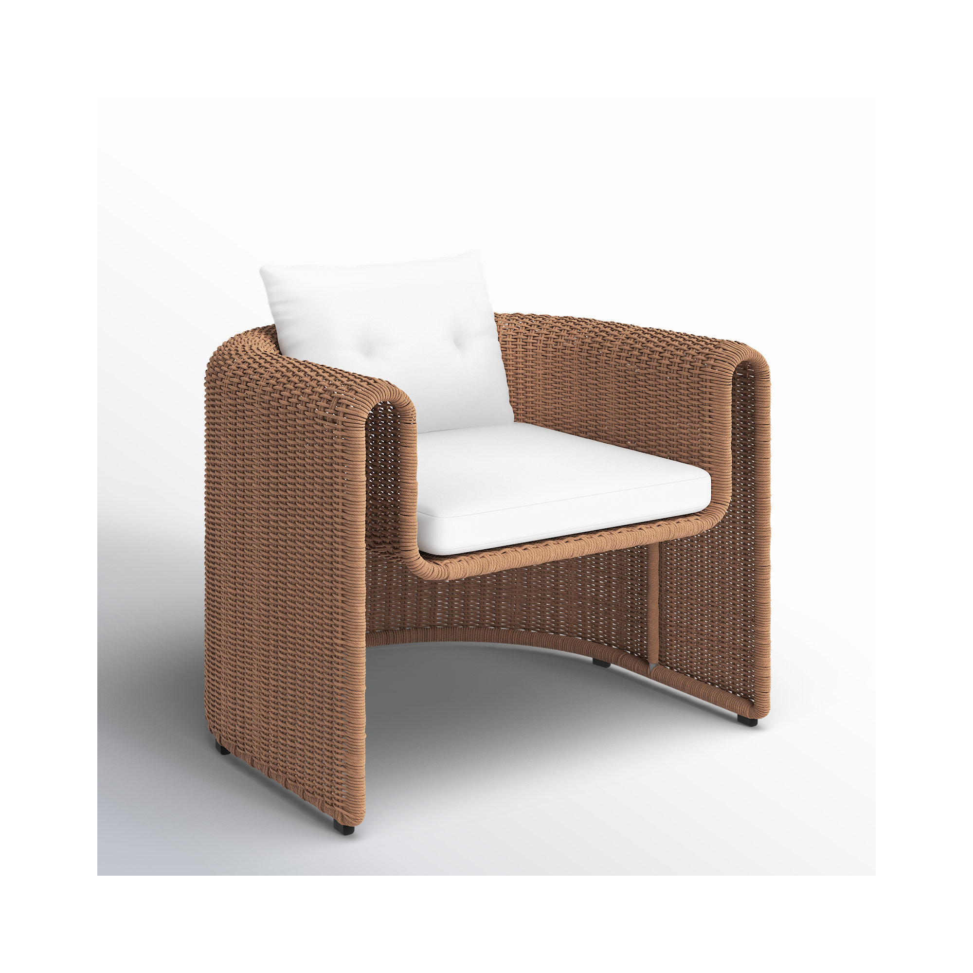 Mahi Wicker Outdoor Lounge Chair, Dark Brown