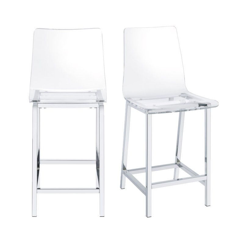 Clear Acrylic and Metal Glam Bar Stools, 30'' Set