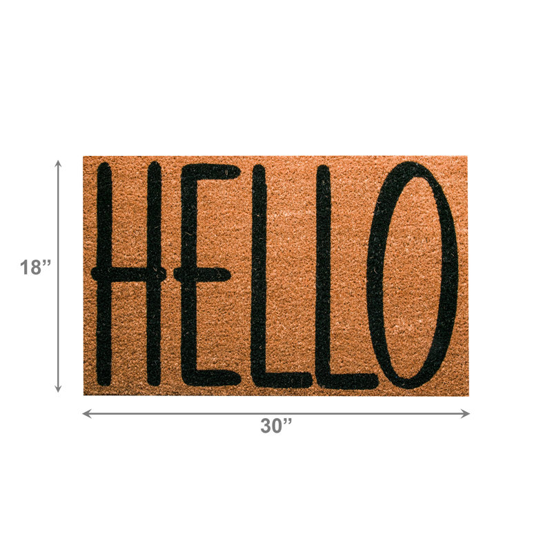 Tapis de porte en fibre de coco Hello