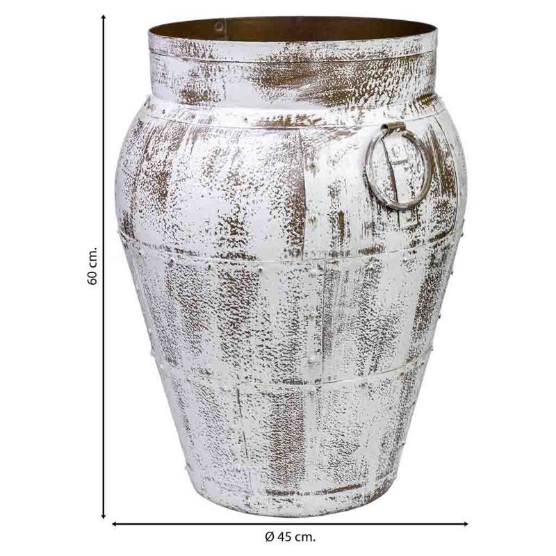 Delphina Metal Table Vase, White