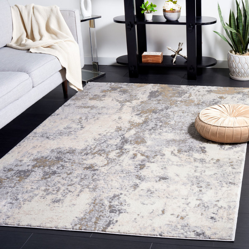 Tapis gris / ivoire Branscum, Rectangle 5 pi 3 po x 7 pi 6 po