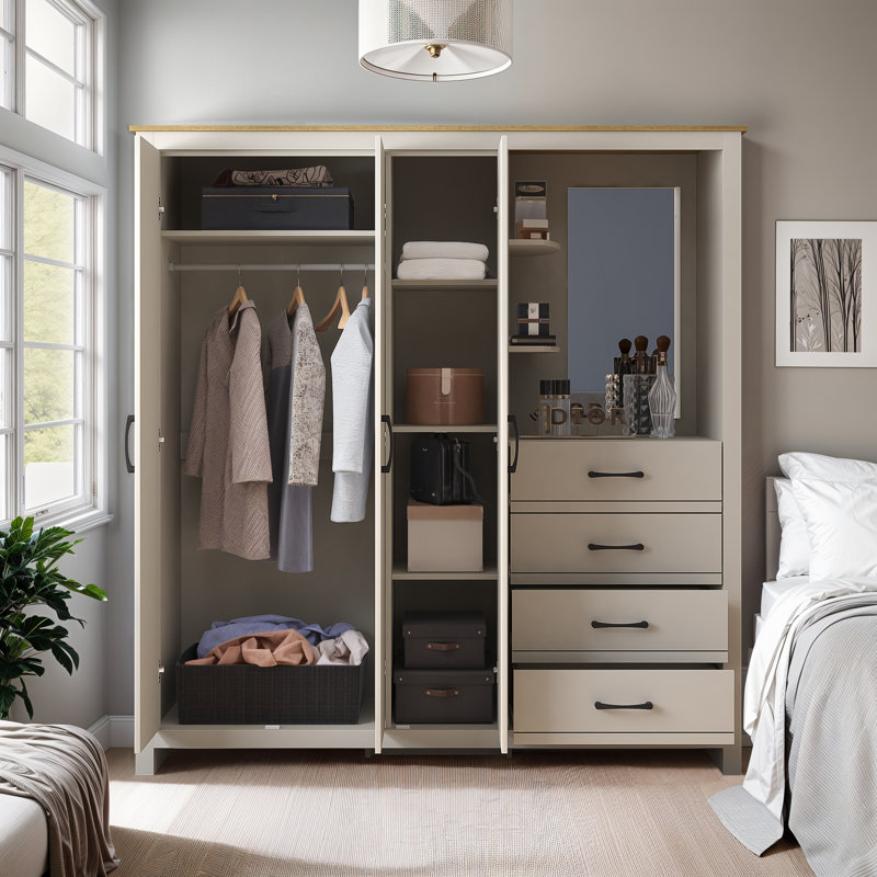 LIMESTONE Combi Fitment Wardrobe, Light Grey