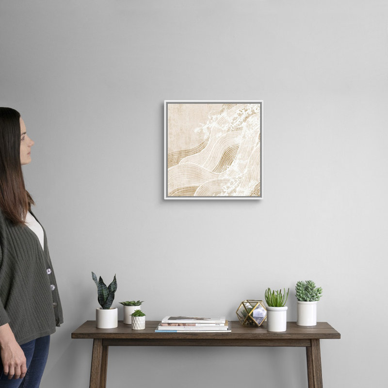 « Tidal Waves II » par Eva watts, reproduction d’art sur toile, Cadre blanc, H 18 po x l 18 po x P 1,75 po