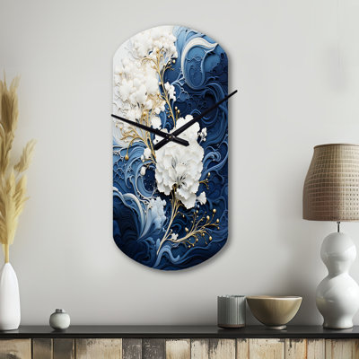 Liquide encre spirale III - horloge murale asymétrique abstraite en spirale