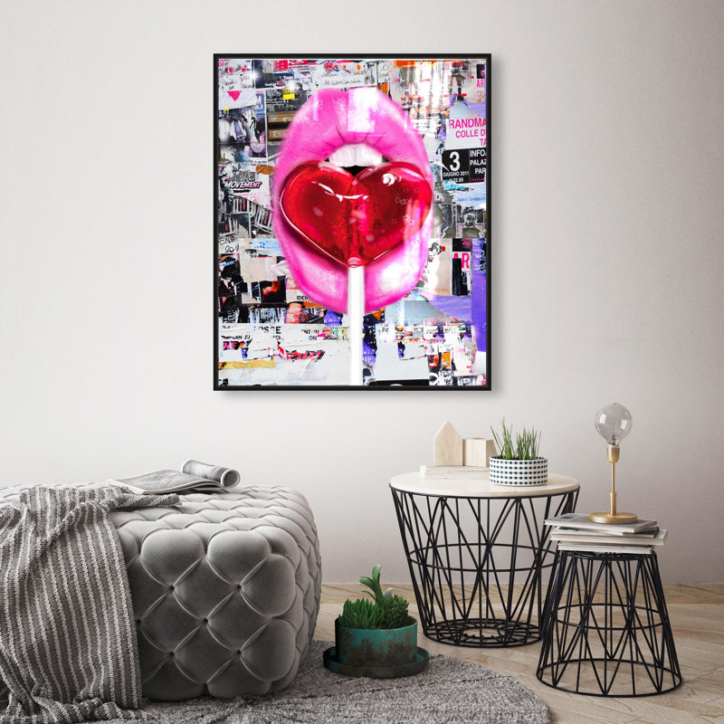 Oliver Gal Vibrant Wild Pop Fashion - Hand-Applied Glass Coat Framed Canvas Art, Black, 30" H x 24" W