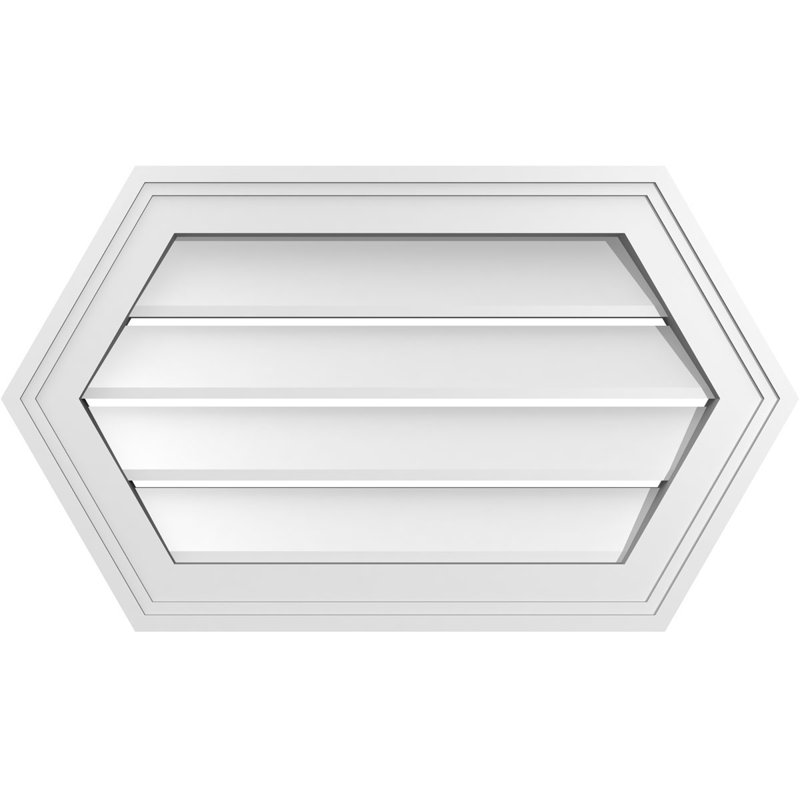 Évent horizontal fonctionnel à pignon en uréthane à surface horizontale Signature, H 14 po x l 24 po x P 1,5 po