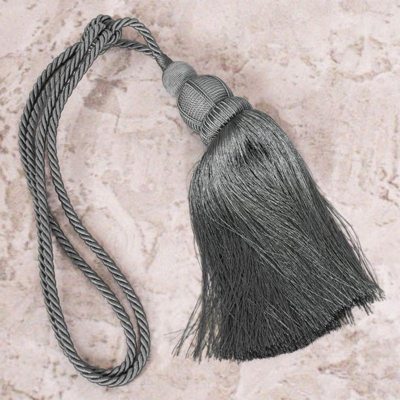 Lowellville Fabric 10cm Curtain Tieback, Steel