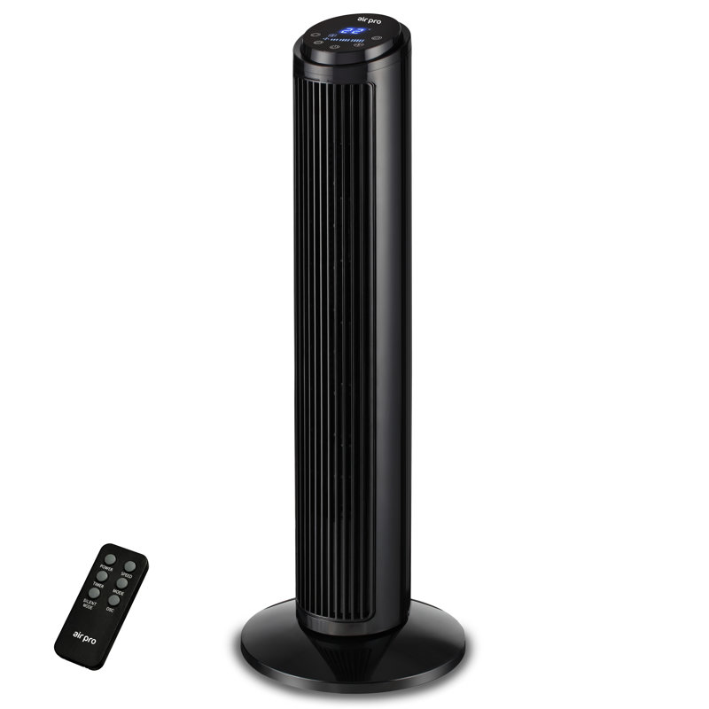 30" Tower Fan SmartVoice Control Fan - 3 Speeds - 15H Timer, Black