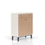 Bar Armoire de rangement en bois massif +, 43,89 po Hauteur blanc + armoire à pacanes, 15,36 de largeur, design attrayant