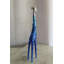 Sculpture girafe bleue en résine avec tête chromée NIFao 30 po 4 po x 6 po x H 30 po