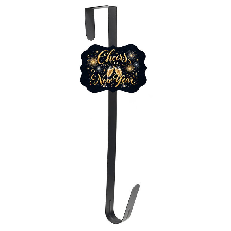 Cintre pour porte de couronne avec panneau magnétique interchangeable - Cheers to the New Year