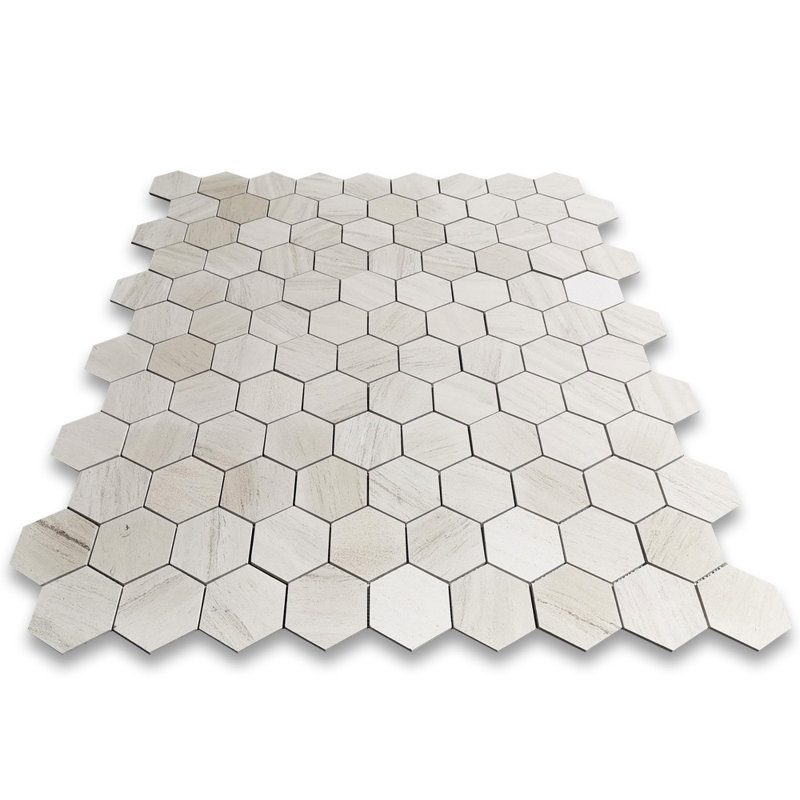 Carreau de mosaïque en marbre nid d'abeille 11 po x 12 po Moleanos