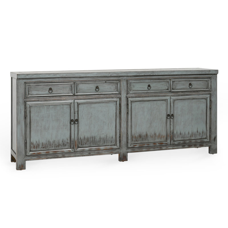 Libbit Reclaimed Pine 4-drawer 4-door Cabinet Vintage Sage