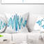 Coussin bleu avec vagues abstraites - Imprimé abstrait-29366449-29366453