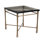 Modern Cirrus 24" Wide Rectangular Cast Glass Top Antique Brass End Table