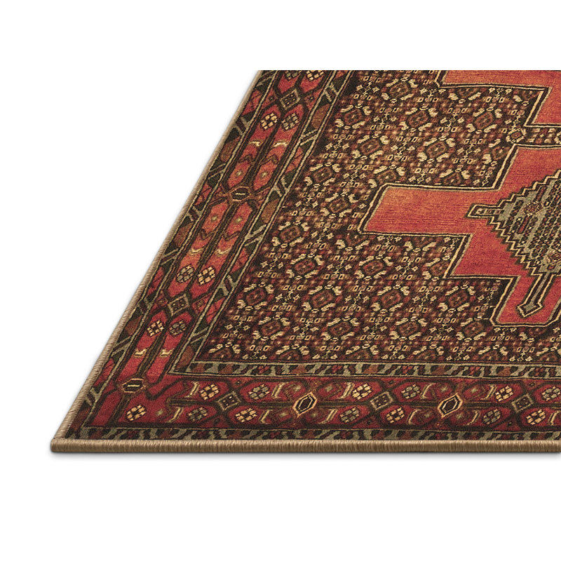 Tapis marocain fabriqué à la machine en brun, Rectangle de 5 pi x 8 pi