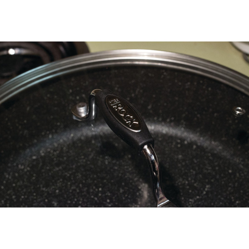 Starfrit 11" Black Aluminum Non-Stick Fry Pan with Lid