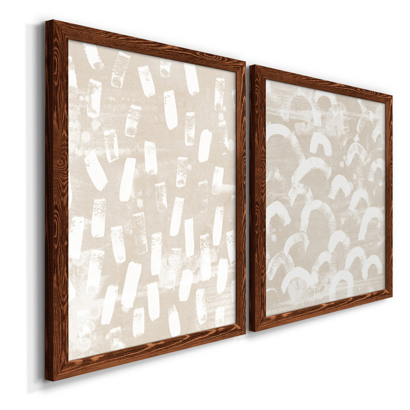 Earth Earth I - ensemble de 2 peintures sur toile encadrées, H 24 po x l 36 po x P 1,5 po, Encadré de bois de noyer