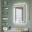 Miroir de salle de bain mural 24 po x l 32 po avec interrupteur tactile, mémoire et antibuée