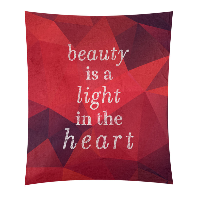 Tapisserie guillemet de beauté en faux pierre de polyester, H 27,5 po x l 37,5 po, Rubis