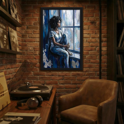 Abstract Woman Sitting By Window