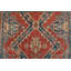 Tapis oriental rouge en laine noué à la main 3 pi 6 po x 6 pi Kazak