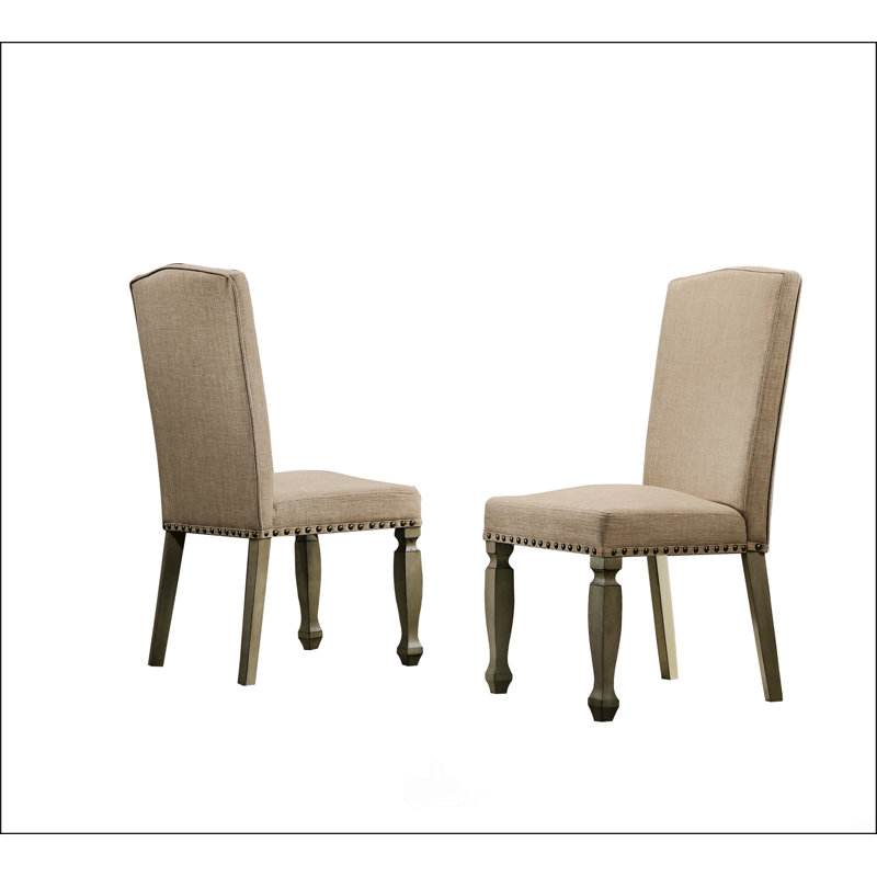 Chaise de salle à manger rembourrée à finition grise