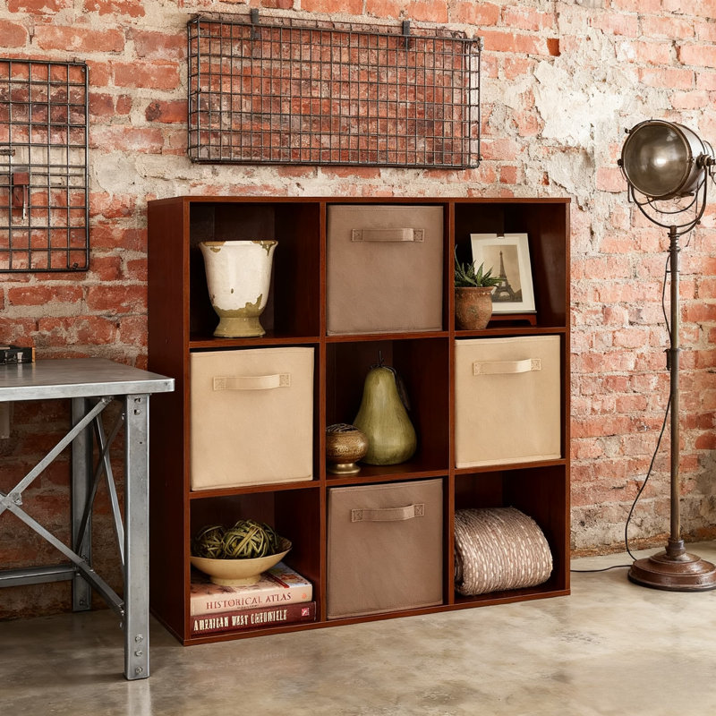 9-Cube Storage Organizer Shelf Unit With Adjustable Shelves, Heavy-Duty Cube Bookcase For Home Office Organization, Brown