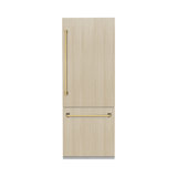 ZLINE Autograph 30 in. Panel Ready Refrigerator w/ Gray Interior and Gold Accents