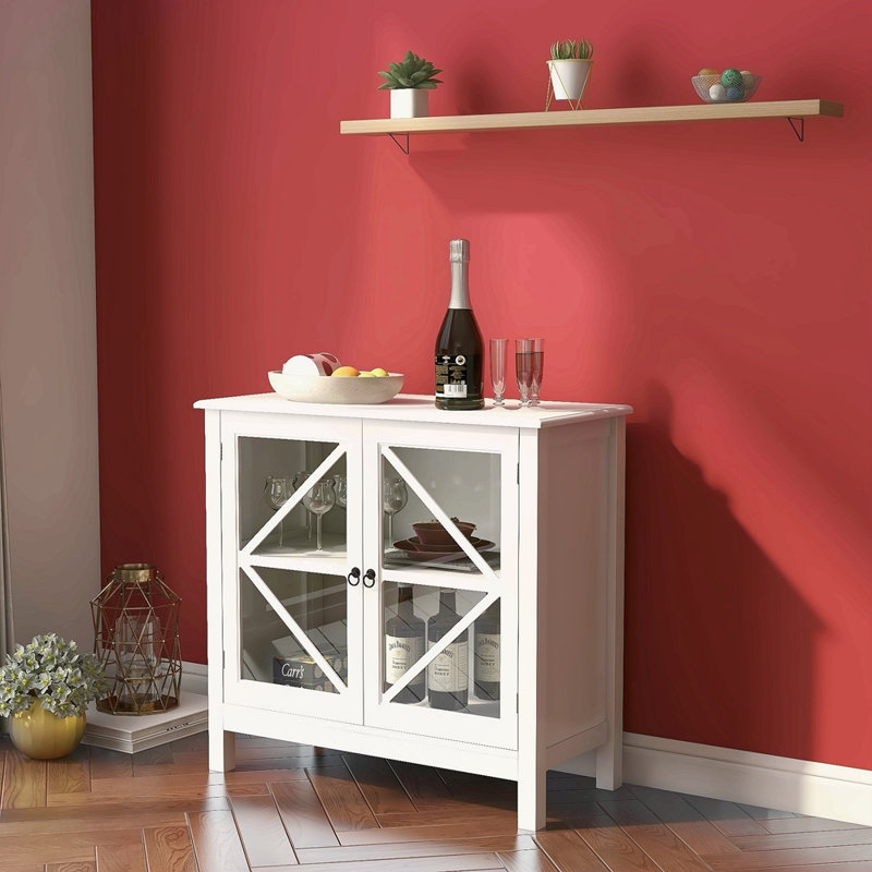 Kitchen Cabinet With Double Glass Doors