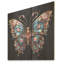Papillon bleu et rose I - Animal papillon sur bois-1918571464