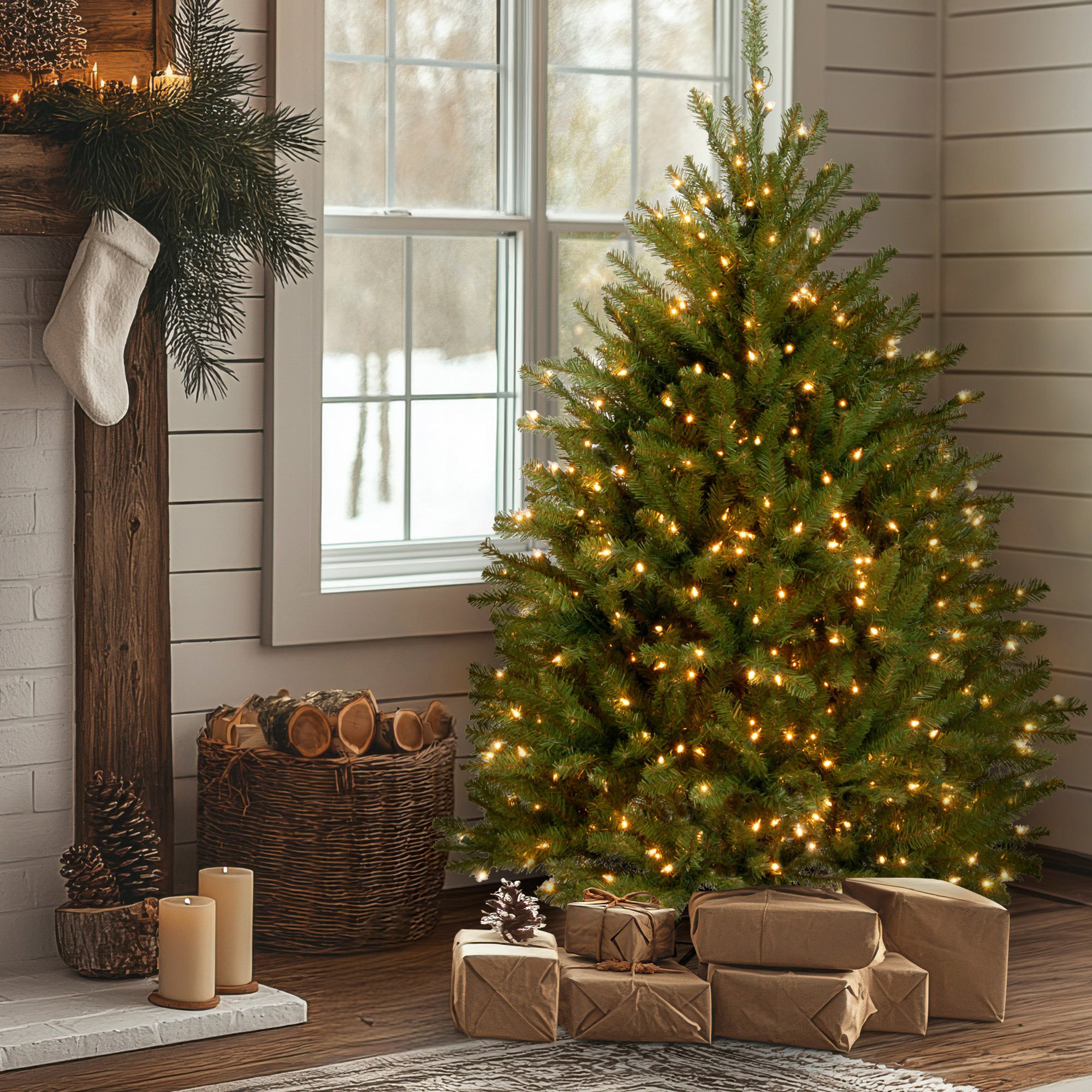 Dunhill Fir Tree with Clear Lights, 4.5', Clear/White Lights