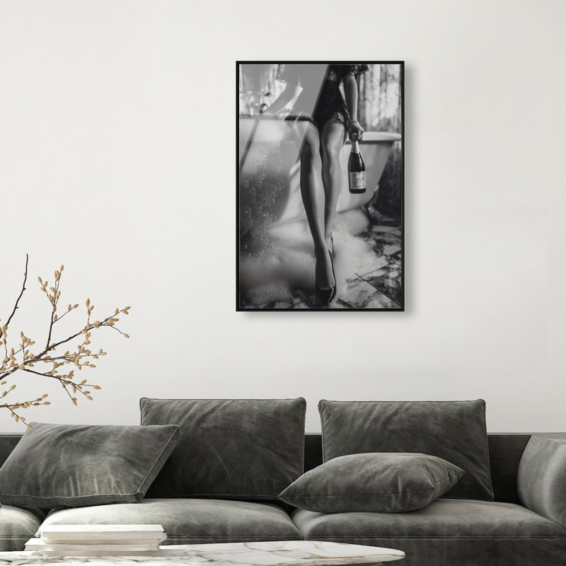 Bubbly Midnight High-Gloss Frameless Acrylic Glass Wall Art Fashion Print by Oliver Gal, Ready to Hang, 10 x 15, 25"H x 37"W