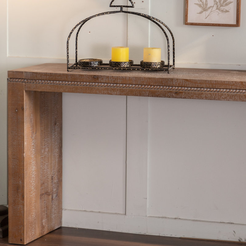 Table en bois massif derrière le canapé, entrée rétro étroite pour le couloir, espaces polyvalents pour la maison, cadre, surface imperméable, console facile à assembler, usages multiples dans la maison, style long et simple