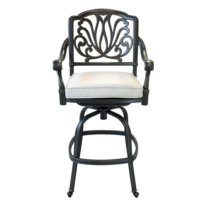 Tabouret de bar avec coussin Kaneidra, Argent