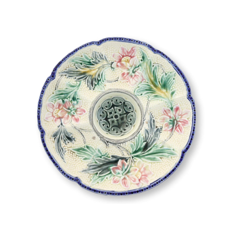 19th-C French Majolica Oyster Plates