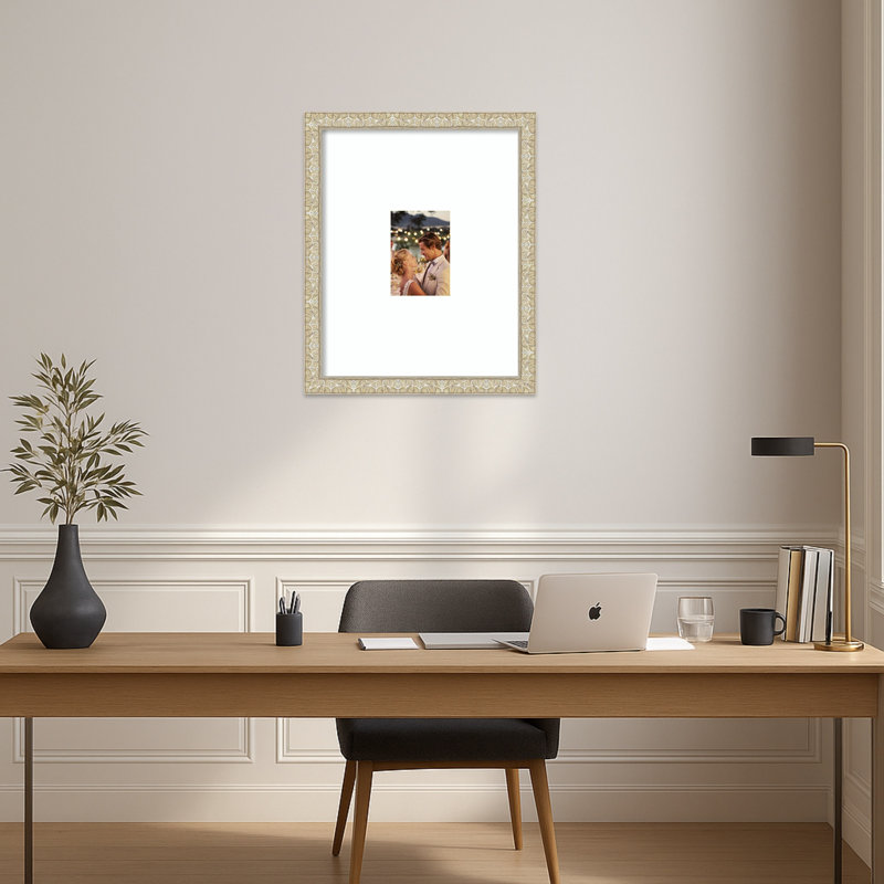 Cadre photo Lila, 16x20 Matted to 5x7, Lila argent lisse blanc éclatant