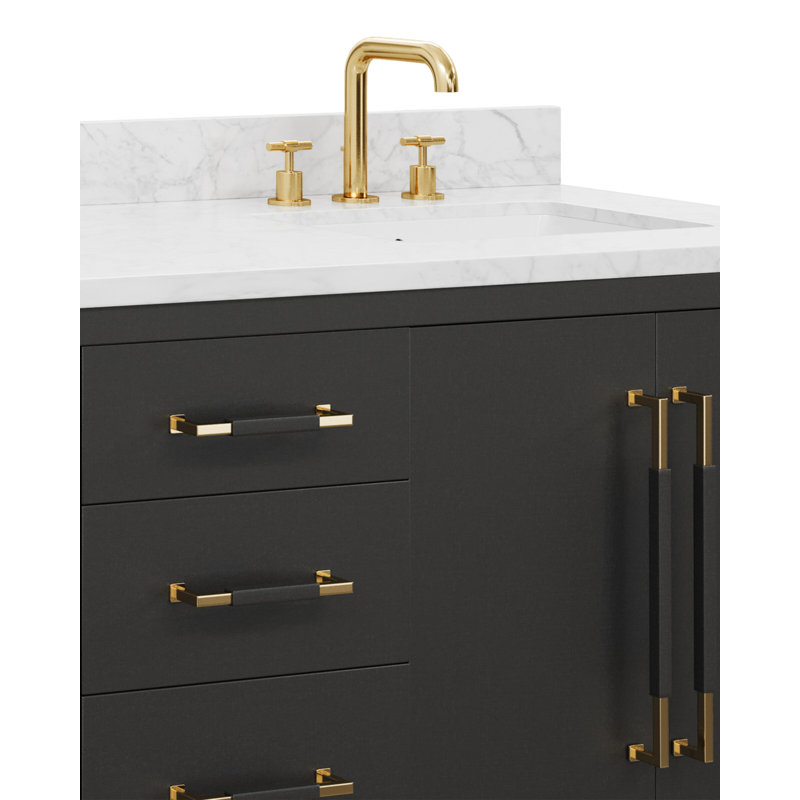Verona 48" Black Vanity With Rectangular Undermount Sink, 72"