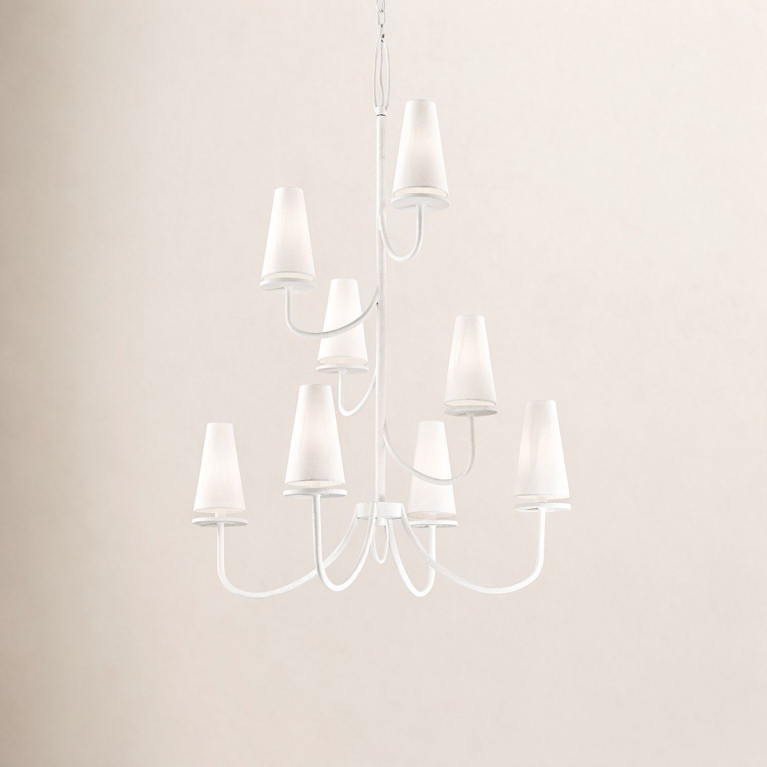 Walling 8 - Light Dimmable Empire Chandelier, Gesso White