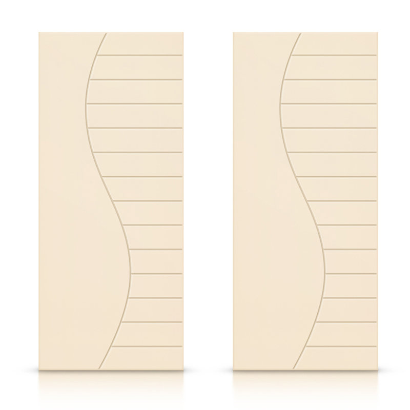 Portes de placard coulissantes à panneaux, Beige, 60 po x 84 po