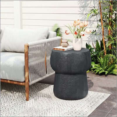 Table d'appoint Double Barrel MGO avec texture craquelée