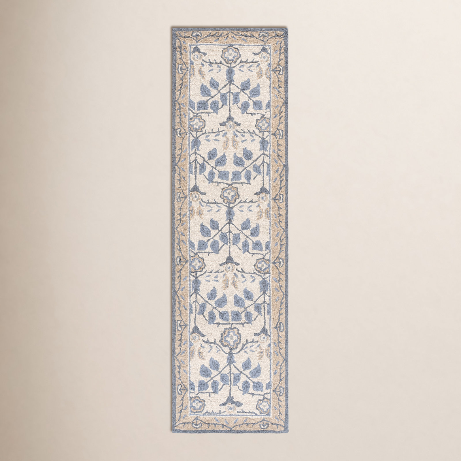 Hand-Tufted Wool Floral Outdoor Rug, Runner 2'3" x 8'