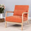 Fauteuil Mid-Century moderne, fauteuil d'appoint avec structure en bois massif et coussin lombaire amovible pour le salon, la chambre à coucher, le bureau