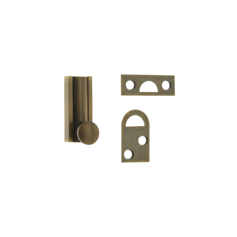 Solid Brass Surface Bolt, Antique Brass