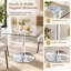 Table de salle à manger carrée moderne en verre de 98 cm (38,5 po) avec pied central en métal-1086564332